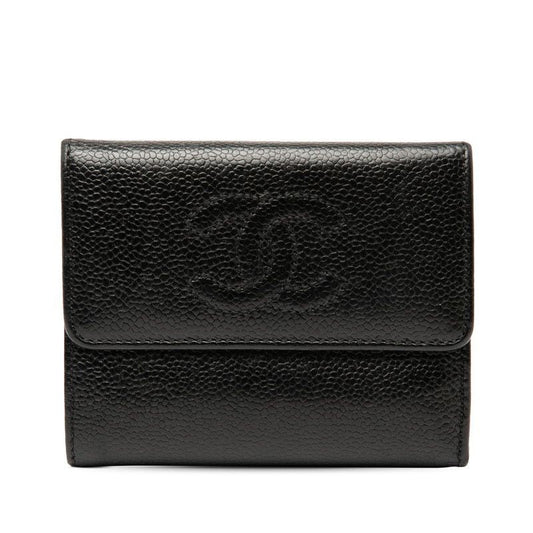 Chanel Coco Mark Black Caviar Leather