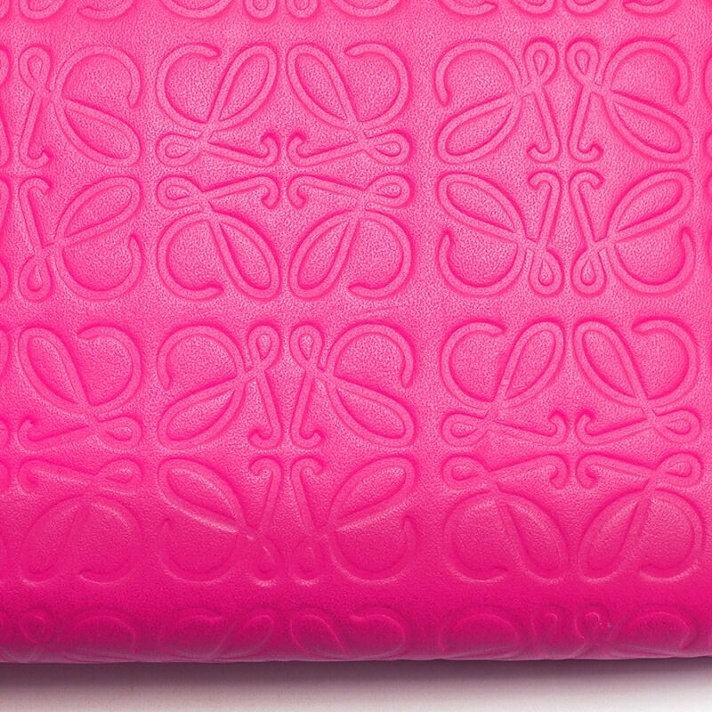 Loewe Round Zip Long Wallet 107n55 Anagram Pattern Leather Pink And Gold