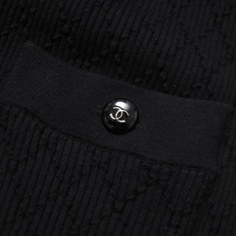 Chanel Knitwear Size 38 Long Knit Cardigan P45654 CC Coco Mark Logo Button