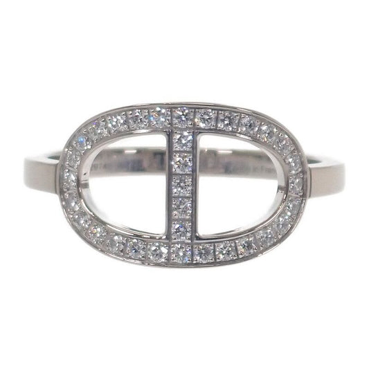 Hermes Chaine D'ancre Contour MM 53 no 13 B Ring 18Kwhite Gold Diamond