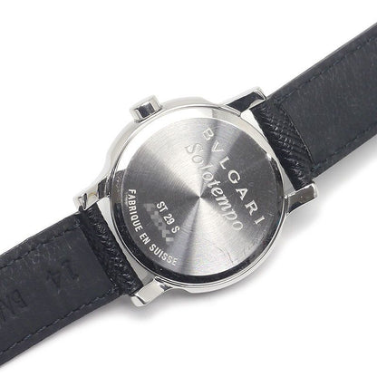 Bulgari Bvlgari Solo Tempo St29s Ladies Quartz Black Dial *external Belt
