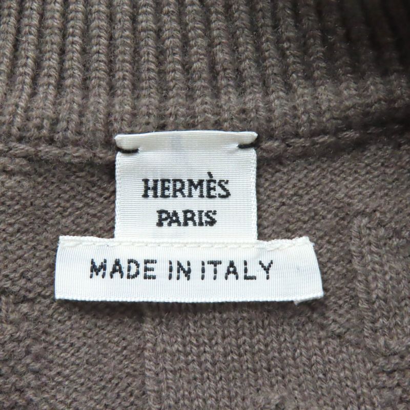 Hermes 23AW 3h2617d4 100% Wool H Motif Crewneck Long Sleeve Jacquard Knit Brown