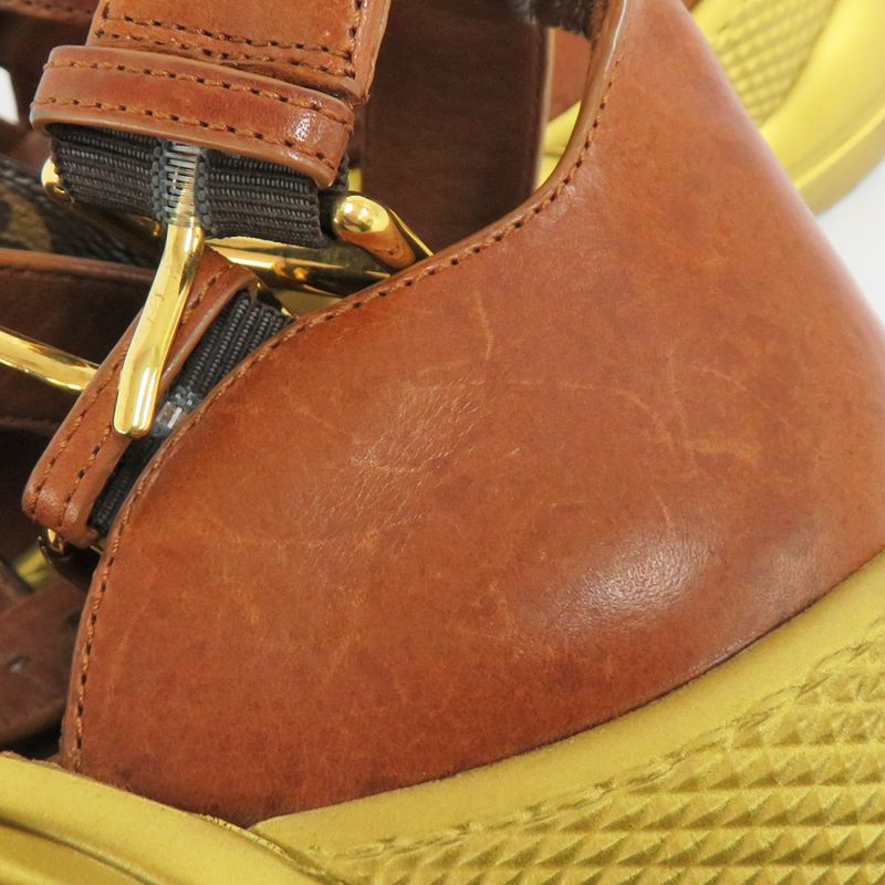 Louis Vuitton Sandals LV Akrite Monogram Brown Gold 36 23.0cm (9.06in)