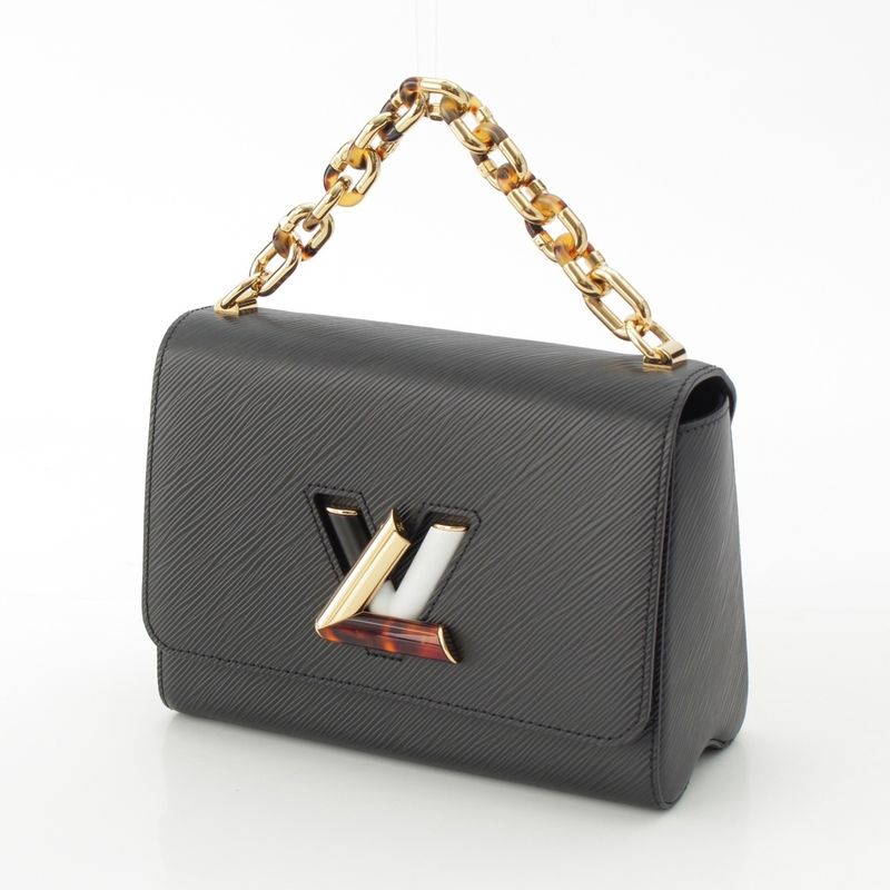 Louis Vuitton Twist MM Epi Chain LV Logo 2way Handbag M58715 Black