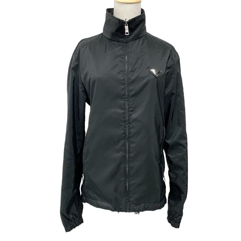 Prada Outerwear Recycled Polyester Black Triangle Logo Plate Blouson Reversible