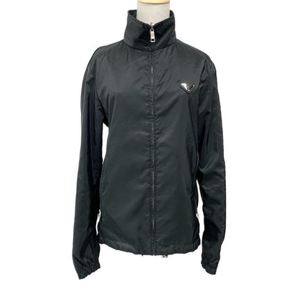Prada Outerwear Recycled Polyester Black Triangle Logo Plate Blouson Reversible