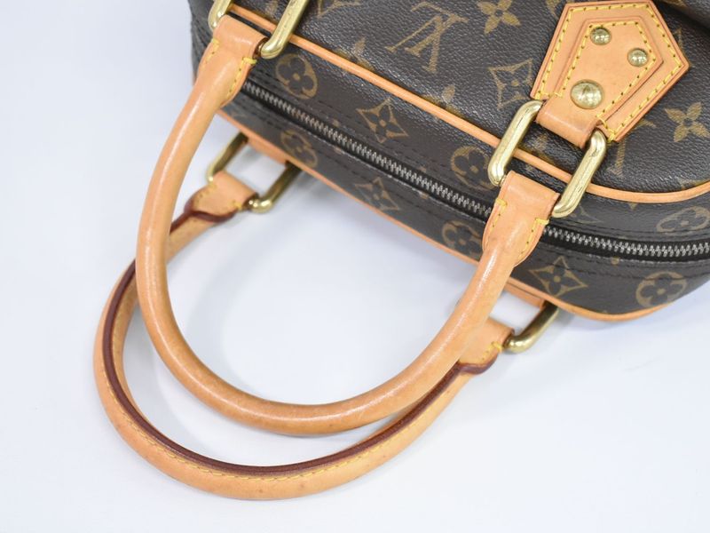 Authentic Louis Vuitton LV Manhattan PM Monogram Handbag Brown M40026 Manhattan