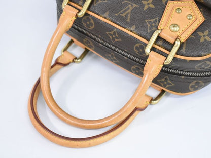 Authentic Louis Vuitton LV Manhattan PM Monogram Handbag Brown M40026 Manhattan