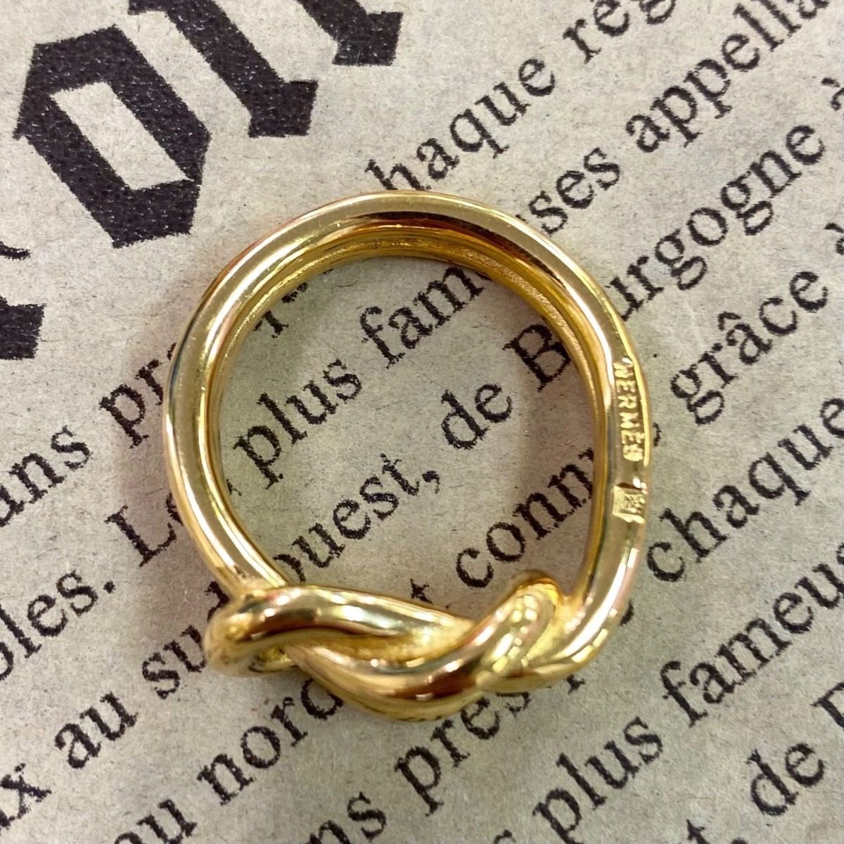 Hermes Scarf Ring Gold Head — view 3
