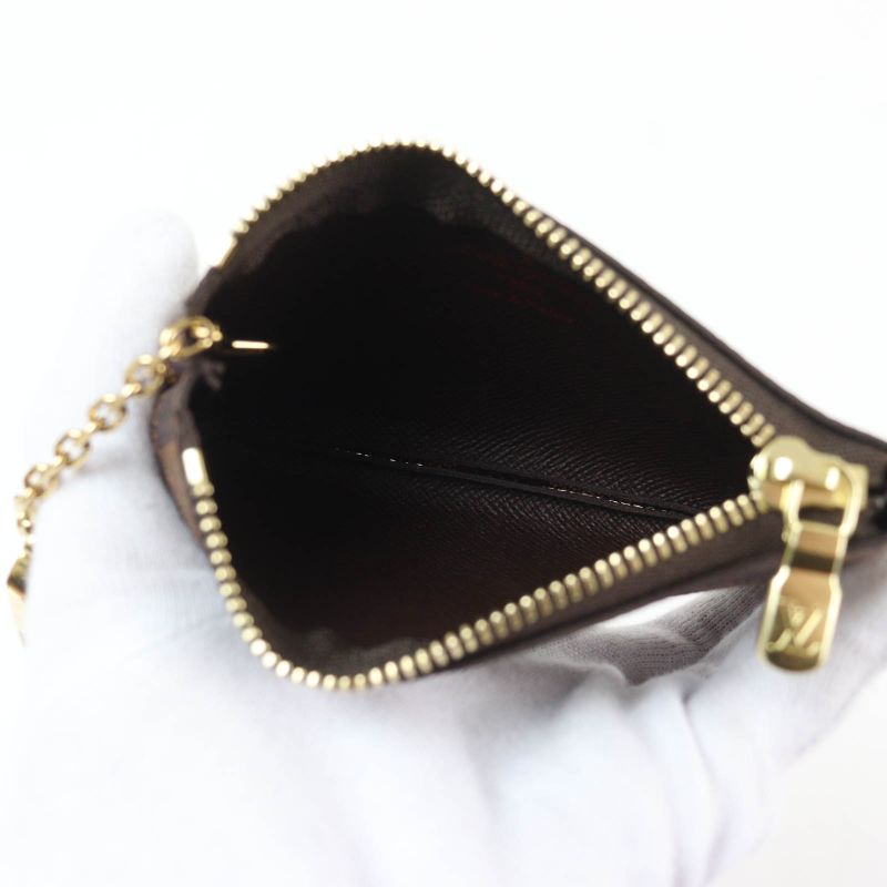 Louis Vuitton N62658 Card Key Case Pochette Cles Damier Canvas Coin Case Brown