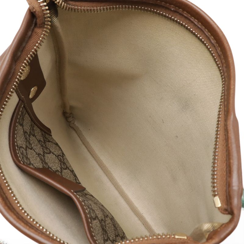 Gucci GG Supreme Shoulder Bag Crossbody Depth None PVC Leather Beige Dark Brown