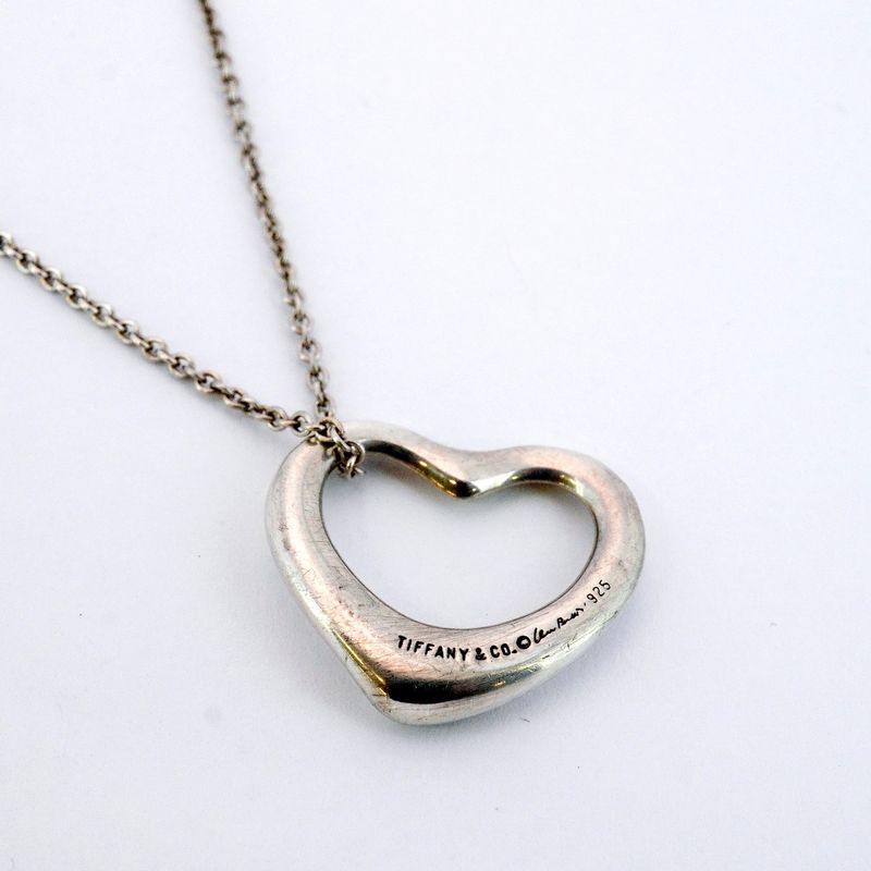 Tiffany & Co Necklace Open Heart Silver 925 Ladies