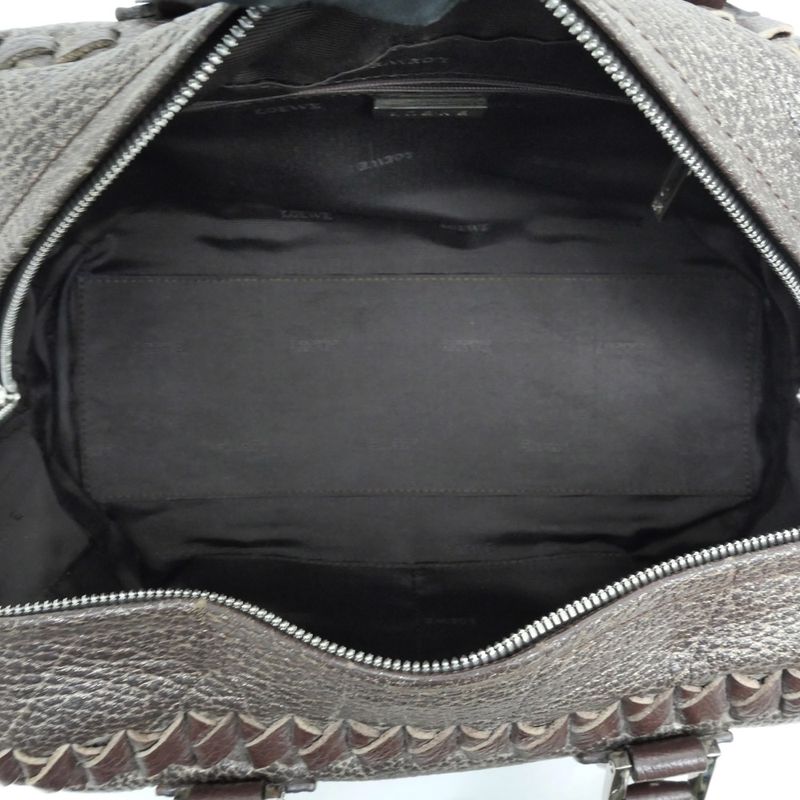 Loewe Amazona 28 Handbag Metallic Bronze Brown Silver-hardware Anagram