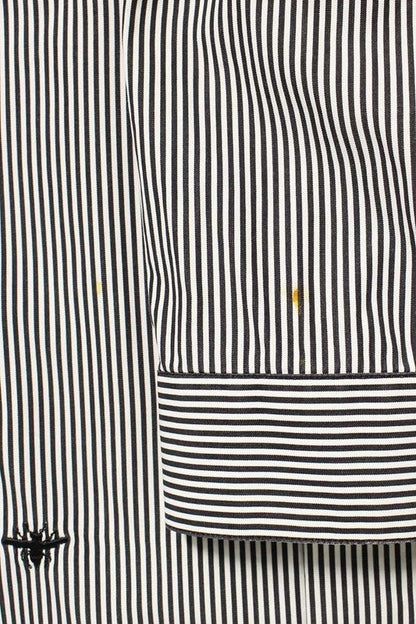 Dior Homme 833c563k4328 Bee Embroidered Striped Ribbed Long Sleeved Shirt Men's