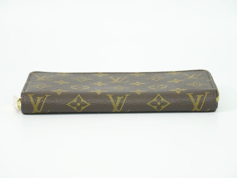 Authentic Louis Vuitton LV Zippy Wallet Monogram Round Zipper Long Wallet Brown