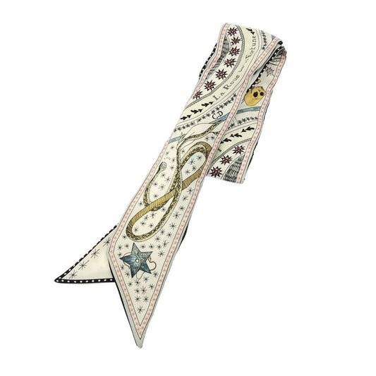 Dior Mizza Silk Scarf Circle of Fate White
