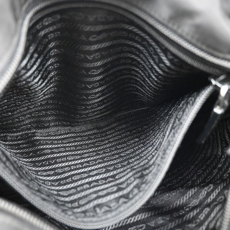 Prada Shoulder Bag Nylon Leather Black 87ka725