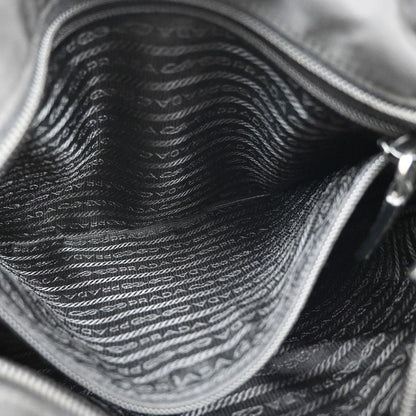 Prada Shoulder Bag Nylon Leather Black 87ka725