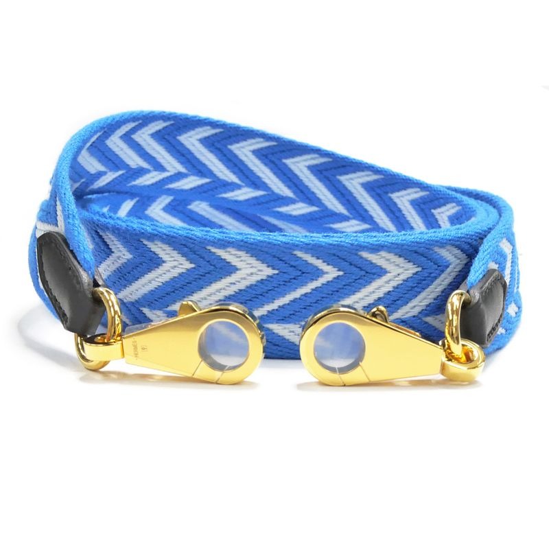 Hermes Bandouliere Sangle Zigzag 25 mm Toile Swift Blue White