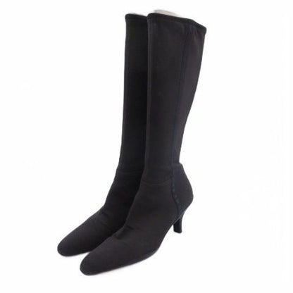Prada Sports Sport Logo Long Boots Fabric Brown 38.5