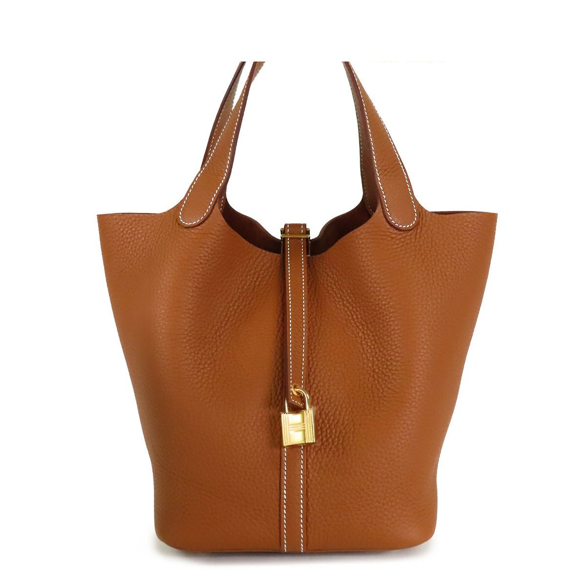 Hermes Picotin Lock MM Gold Taurillon Handbag