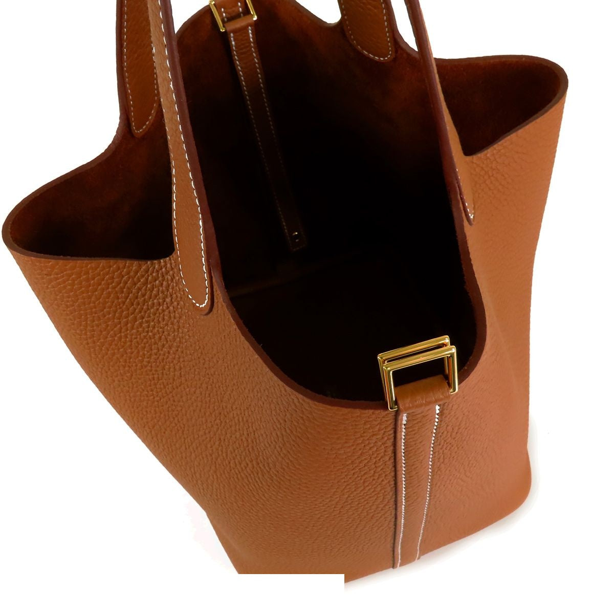 Hermes Picotin Lock MM Gold Taurillon Handbag — view 5