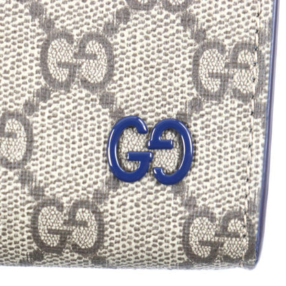 Gucci 768255 GG Supreme Logo Hardware Bicolor Leather Use Small Pouch Clutch
