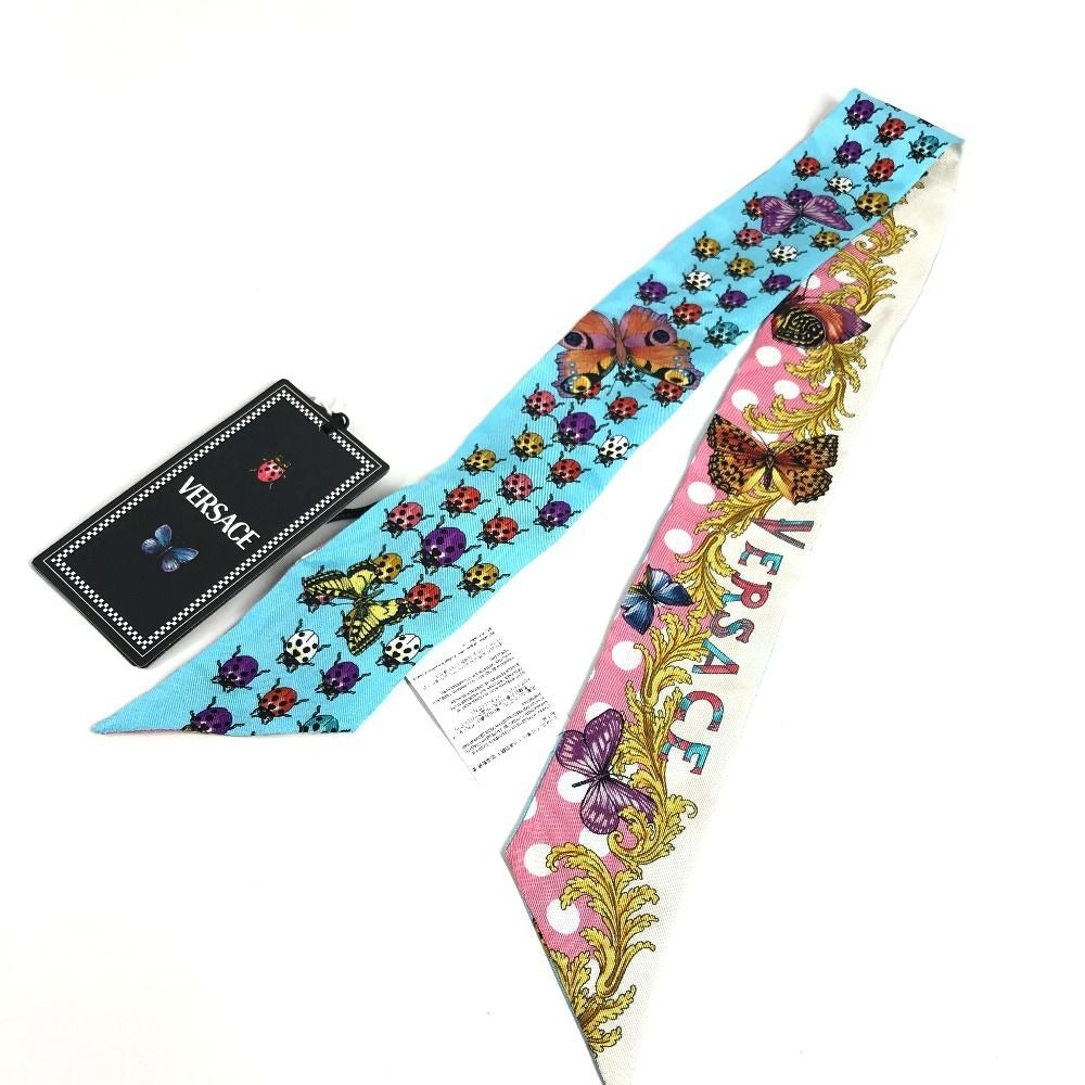 Versace Scarf Butterfly Logo Ladybug Silk