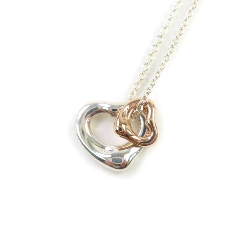Tiffany & Co Elsa Peretti Open Heart Pendant 925 750 Combi