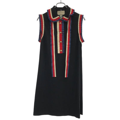 Gucci Sherry Line Ruffle Sleeve Dress Black