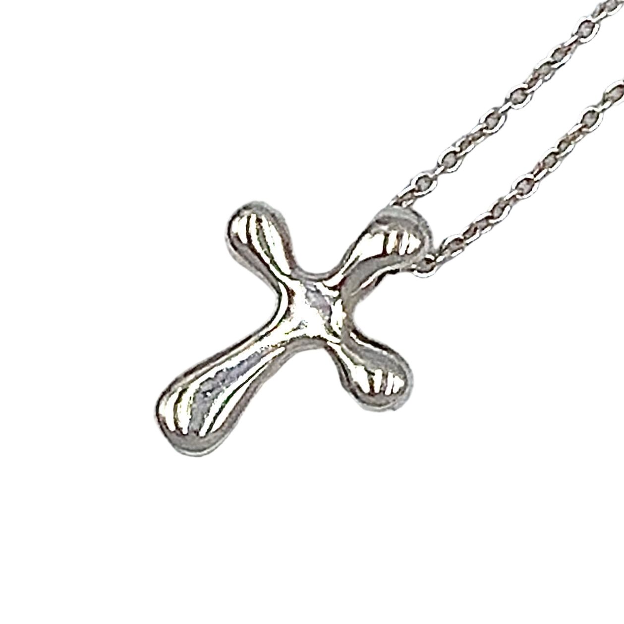 Tiffany & Co Small Cross Silver Necklace — view 2