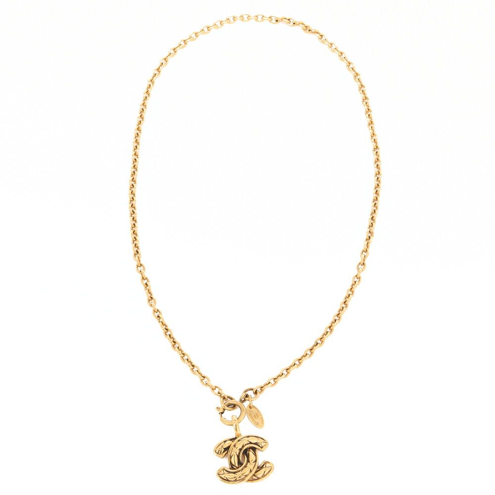 Chanel CC Logo 24K Gold Plate Necklace GP Gold Mini- (gold Plated) Gold Chain