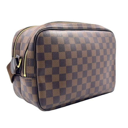 Louis Vuitton Reporter PM Damier Ebene Leather Brown Shoulder Bag Gold — view 2