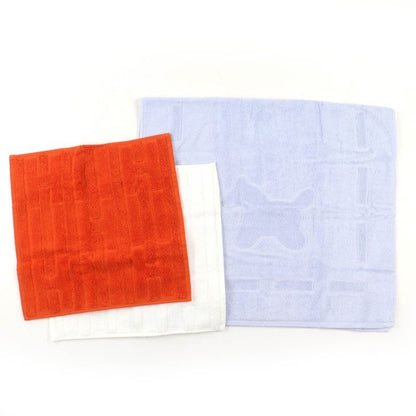 Hermes Carre Towel Steers 100% Cotton Hand Towels and Set of 3 Oranje