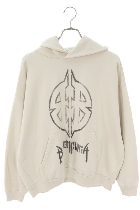 Balenciaga 24AW 767877 Tqvt3 Metal BB Stencil Pullover Hoodie Men's M
