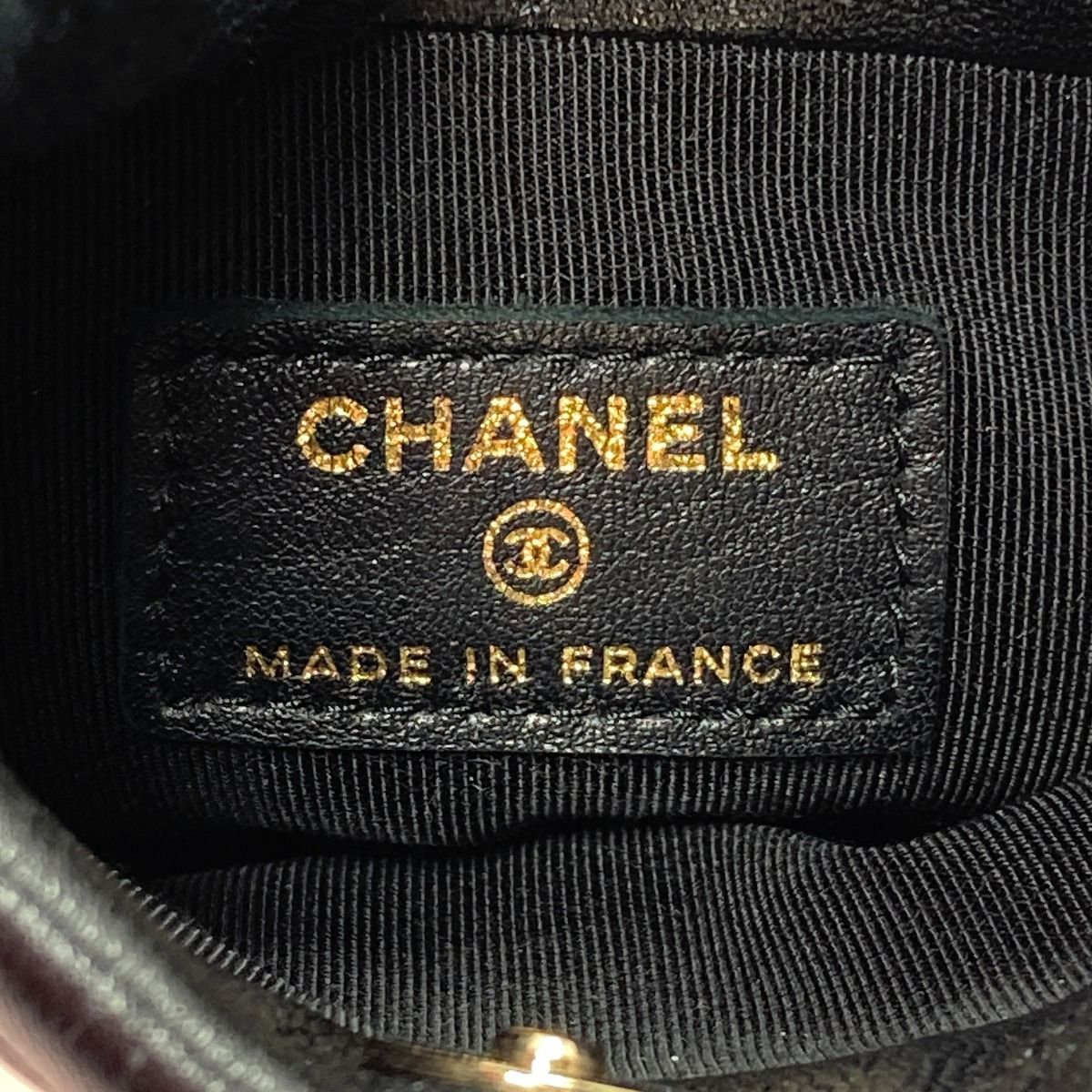 Chanel Cocomark Matelasse Chain Shoulder Bag A81174 Black Lambskin Phone Case