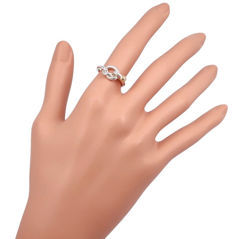 Tiffany & Co Love Knot 925 Silver And 18K Yellow Gold Size 11 Ladies' 3.0 G Ring