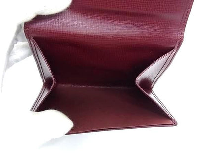 Cartier Mustline Leather Trifold Wallet Billfold Coin Purse Card