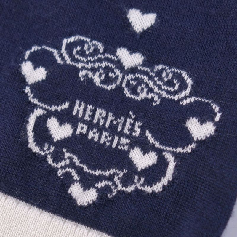 Hermes Knit Sweater High Neck All-over Cashmere Cot