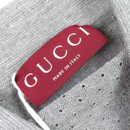 Gucci Wool Logo Knit Long Sleeve Polo Shirt Gray M Recommended — view 6