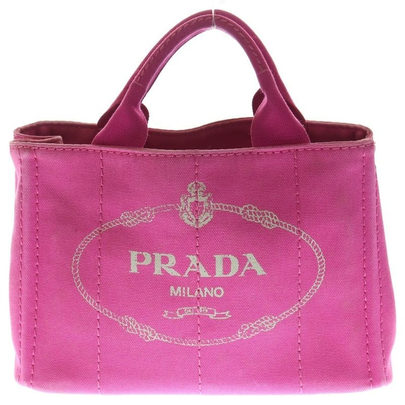 Prada Canapa 1 Bg439 Canvas 2-Way Tote Bag Pink