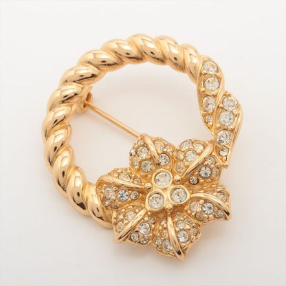 Christian Dior Brooch GP And Rhinestone