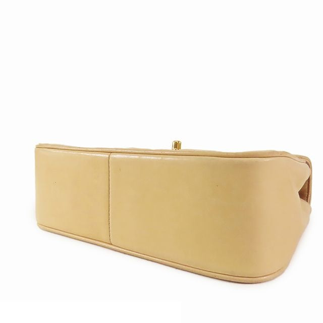 Chanel Quilted Shoulder Bag Beige Gold Lambskin Vintage — view 3