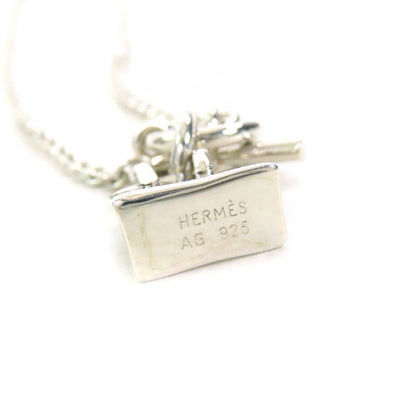Hermes Mini Birkin Amulet Ag925 Accessory Pendant Necklace Silver Weight 12.6g