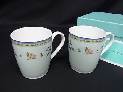 Tiffany & Co Tiffany & Co Morning Glory Mugs Set Of 2 Flatware Light Blue