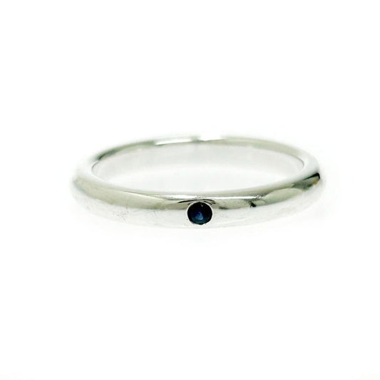 Tiffany & Co Silver Stacking Band 1 P Ring 2.5 g Blue 925 Engraved