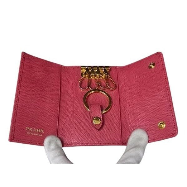 Prada Key Case Saffiano Metal 4-ring Ring 1 Pg004 Magenta — view 4