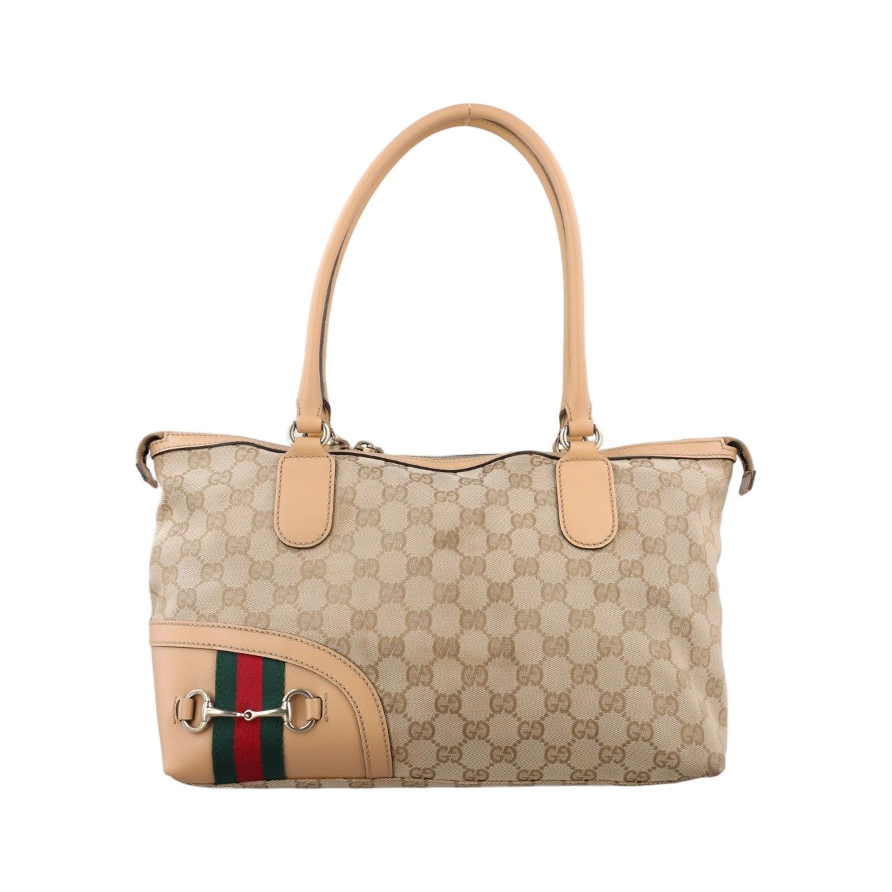 Gucci Horsebit Web Beige Multicolor Canvas Leather Messenger Bag