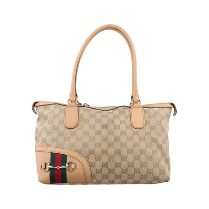 Gucci Horsebit Web Beige Multicolor Canvas Leather Messenger Bag
