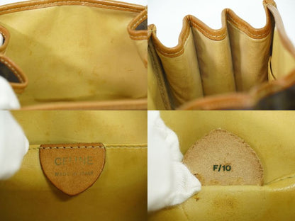 Authentic Celine Macadam Shoulder Bag Pochette PVC Brown Macadam Bag Pre-owned
